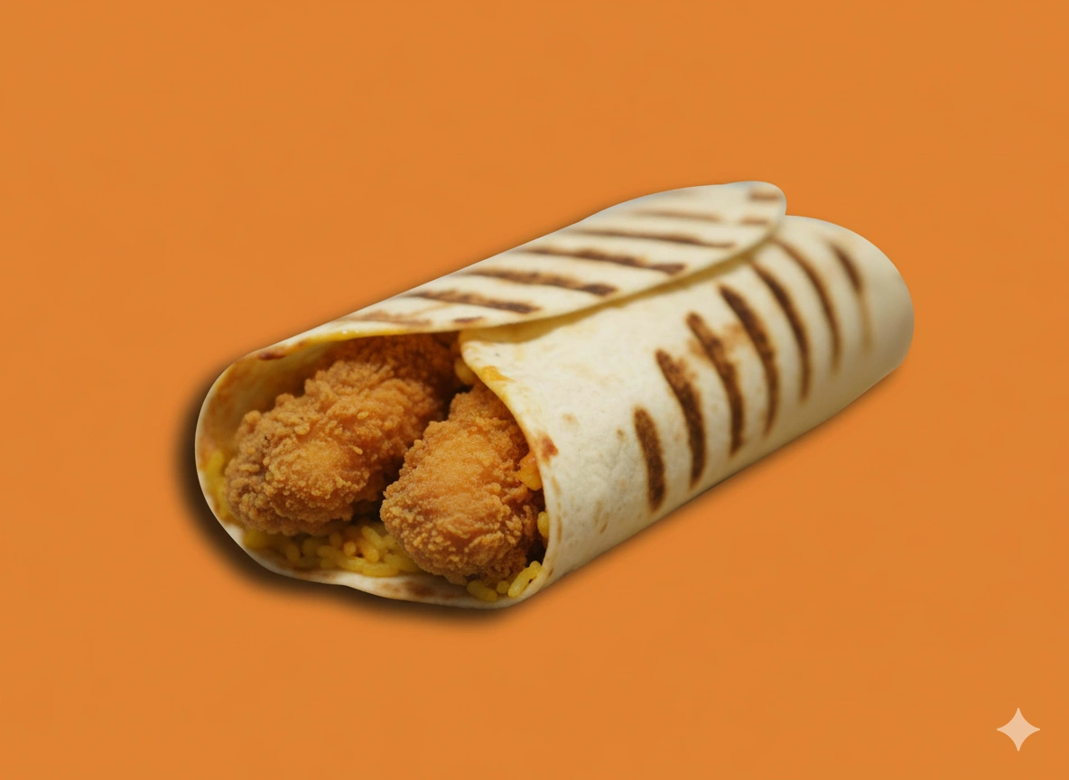 Fried chicken burrito